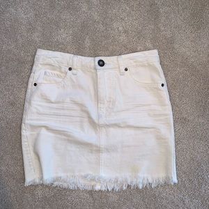 White mini skirt